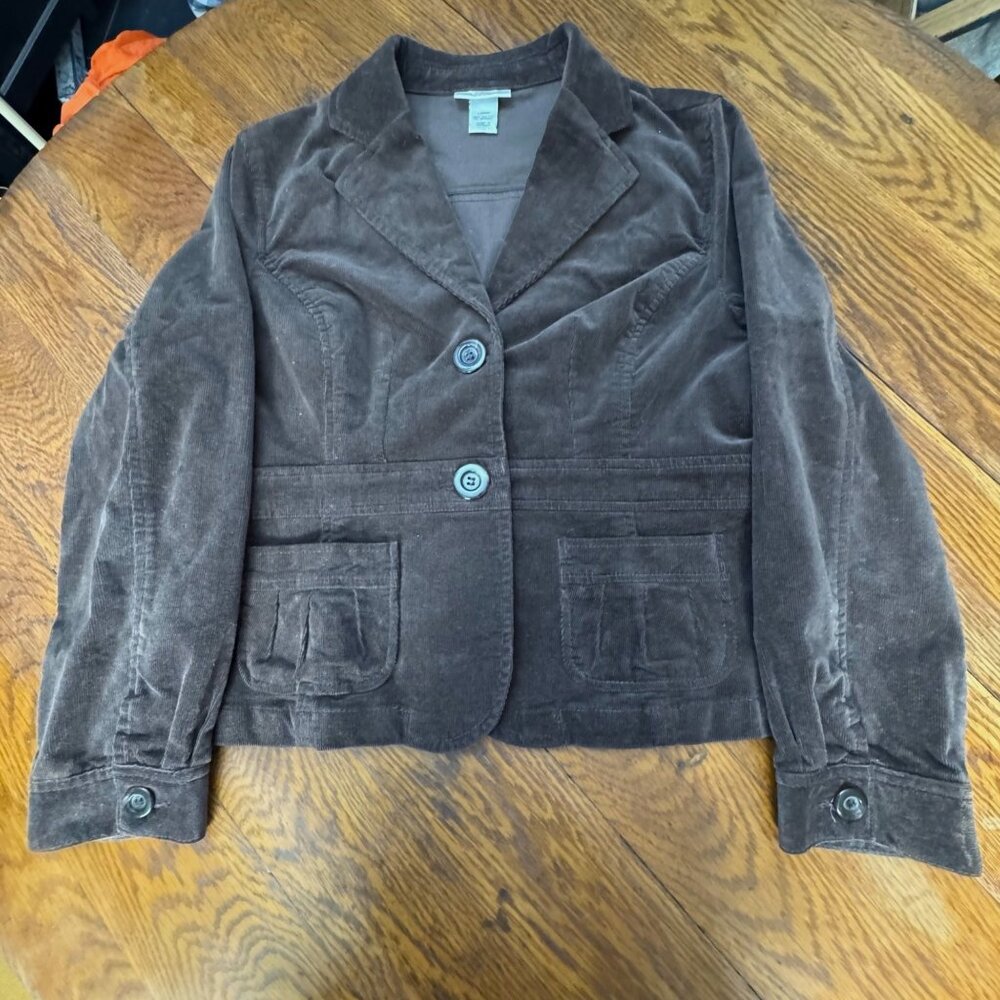 Vintage 90's Brown Corduroy Jacket Blazer Dark Academia Womens Large